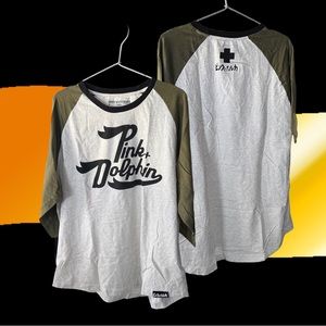 Pink Dolphin -  Men’s 3/4 Sleeve Logo T-Shirt - XL